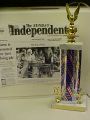Independent article and trophy.JPG